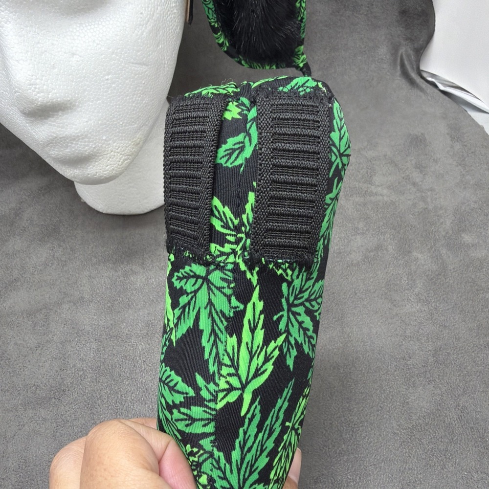 Cosplay Handmade Ears & Tail Green Marijuana Print - Picture 3 of 6